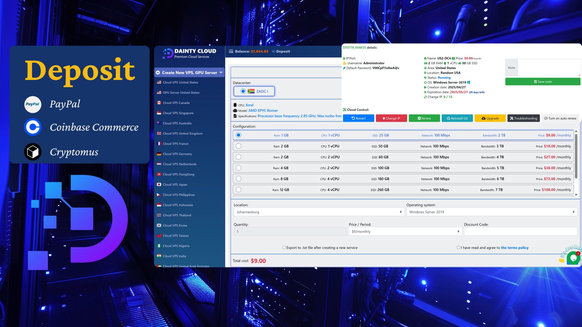 Cheap South Africa Windows VPS