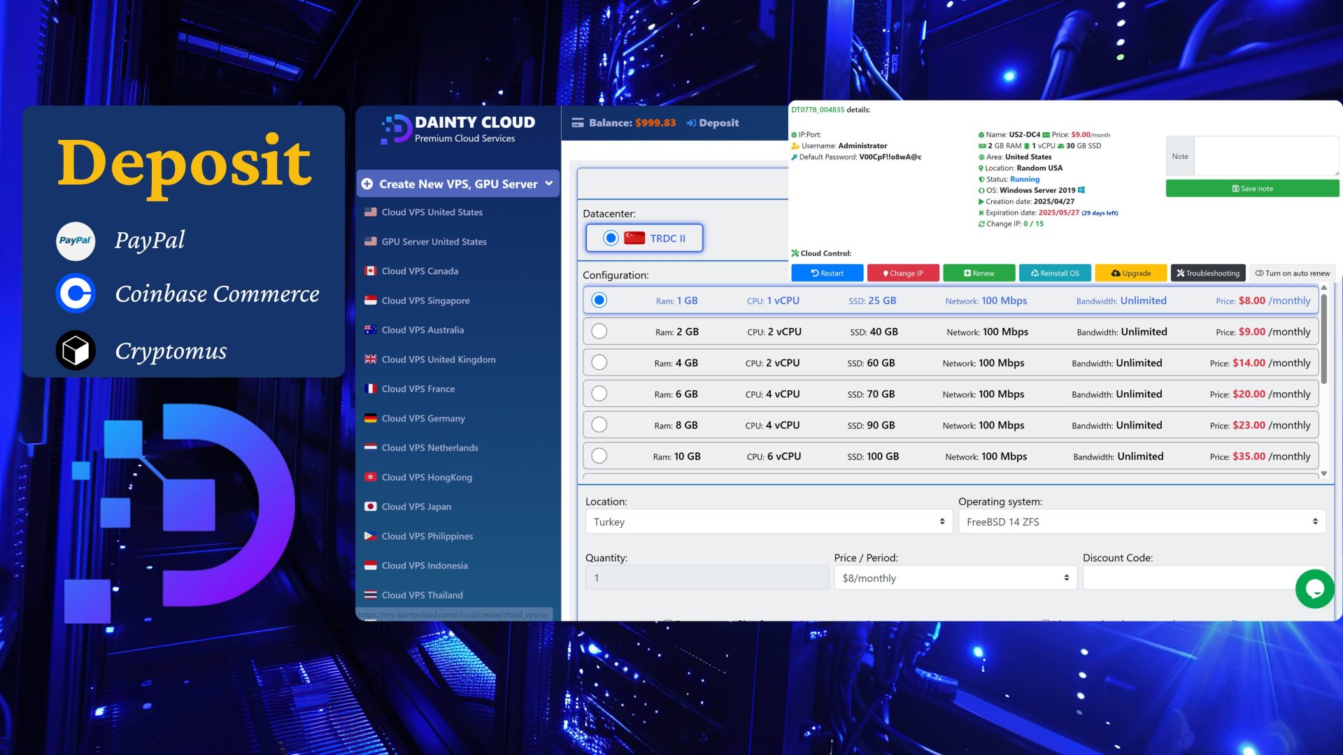 Instantly deploy Windows VPS Turkey
